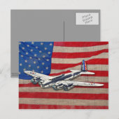  WWII US Vliegtuig Briefkaart (Voorkant / Achterkant)