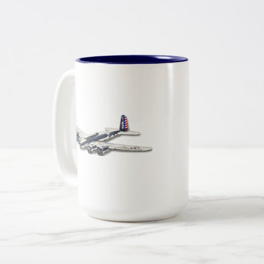  WWII US Vliegtuig Tweekleurige Koffiemok (Voorkant links)