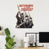 WWII USSR Sovjet Propaganda 1941 Poster (Thuiskantoor)