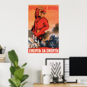 WWII USSR Sovjet Propaganda 1942 Poster (Thuiskantoor)