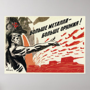 WWII USSR Sovjet Propaganda 1942 Poster