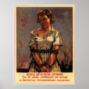 WWII USSR Sovjet Propaganda 1942 Poster