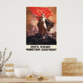 WWII USSR Sovjet Propaganda 1944 Poster (Keuken)