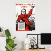 WWII USSR Sovjet The Motherland Calls 1941 Poster (Thuiskantoor)