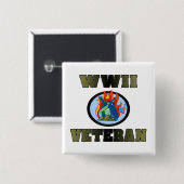 WWII Veteraan Vierkante Button 5,1 Cm (Voorkant /achterkant)