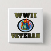 WWII Veteraan Vierkante Button 5,1 Cm (Voorkant)