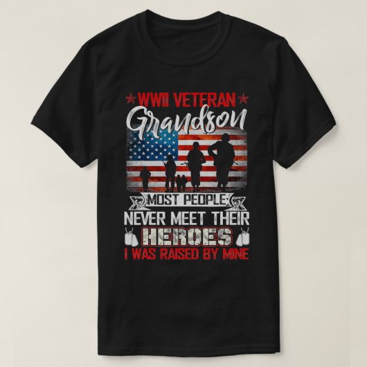 WWII Veteran Grandson Meeste mensen ontmoeten nooi T-shirt (Design voorkant)