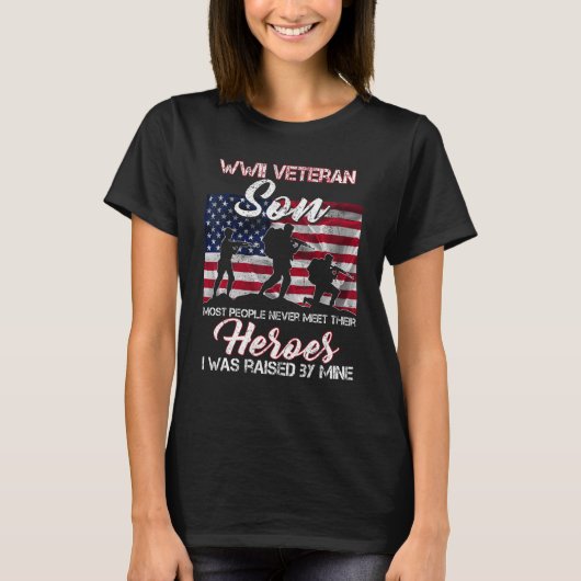 WWII Veteran Son Most People Never Meet Their Hero T-shirt (Voorkant)