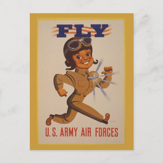 WWII Vintage Poster Briefkaart (Voorkant)