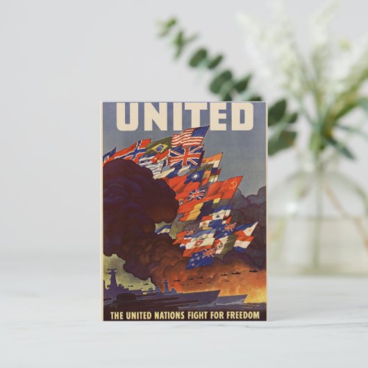 WWII Vintage Poster Briefkaart (Staand voorkant)