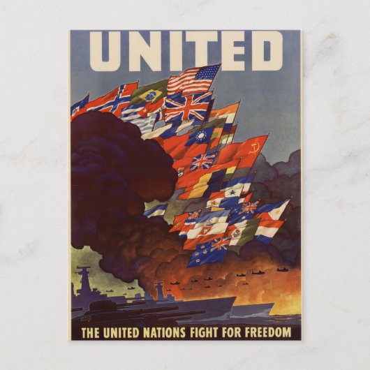 WWII Vintage Poster Briefkaart (Voorkant)