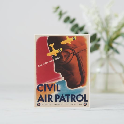 WWII Vintage Poster Briefkaart (Staand voorkant)