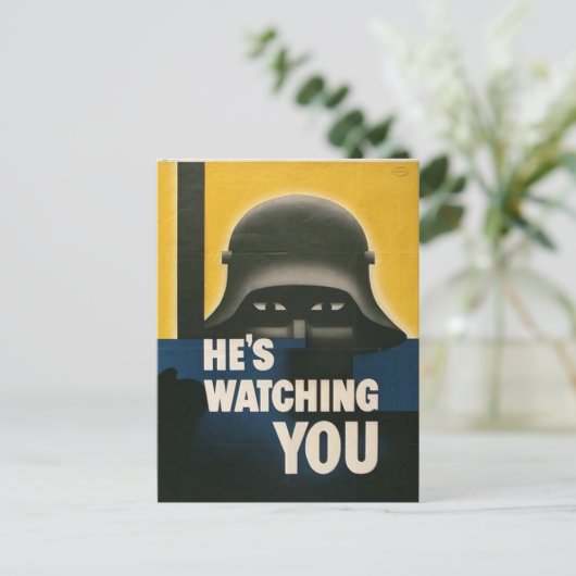 WWII Vintage Poster Briefkaart (Staand voorkant)