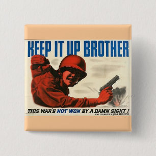WWII Vintage Poster Button