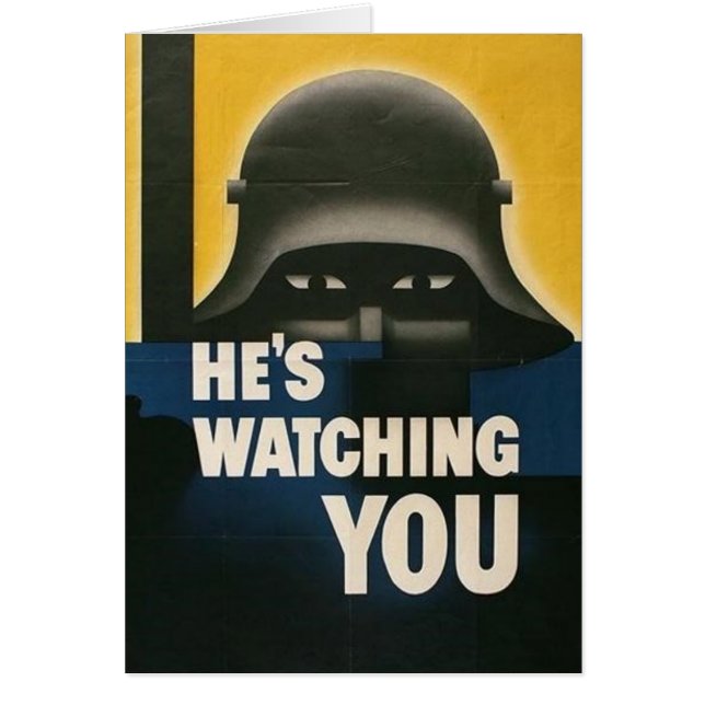 WWII Vintage Poster Greeting/Note Card (Voorkant)