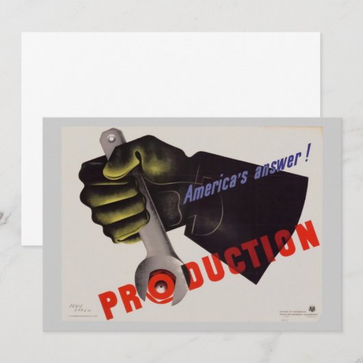 WWII Vintage Poster Kaart (Voorkant / Achterkant)