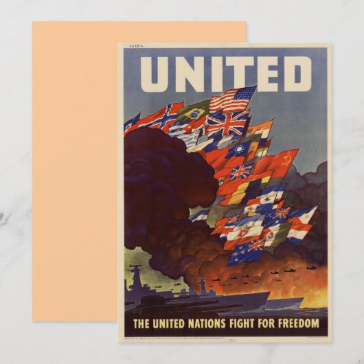 WWII Vintage Poster Kaart (Voorkant / Achterkant)