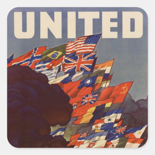 WWII Vintage Poster Sticker (Voorkant)