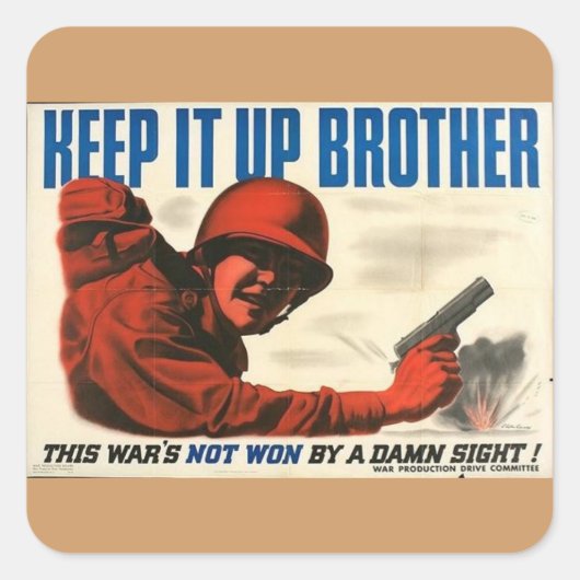 WWII Vintage Poster Sticker (Voorkant)