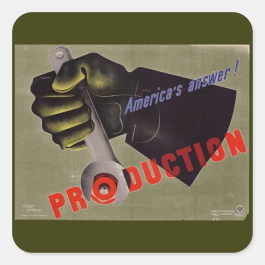 WWII Vintage Poster Sticker (Voorkant)