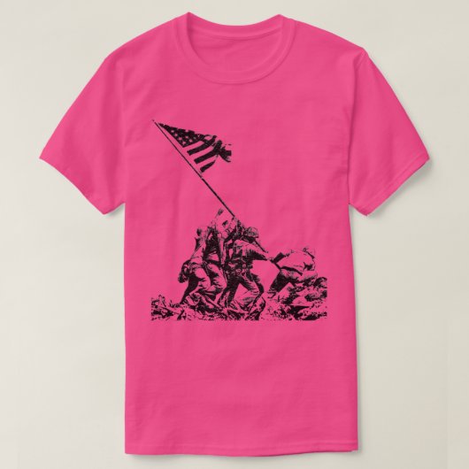 WWII Vlag Hijsen op Iwo Jima T-shirt (Design voorkant)