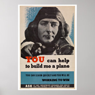 WWII Vliegtuig Pilot -  patriottisme Poster