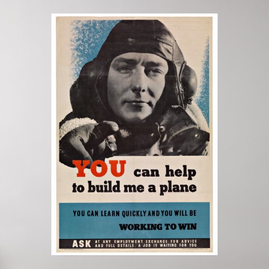 WWII Vliegtuig Pilot -  patriottisme Poster (Voorkant)