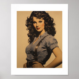 WWII Vrouw Mechanic  Pinup Meisje Poster
