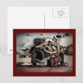 WWII Vrouwen in het vliegtuig Briefkaart (Voorkant / Achterkant)