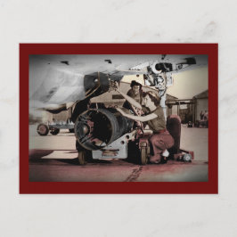 WWII Vrouwen in het vliegtuig Briefkaart