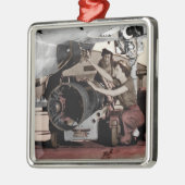 WWII Vrouwen in het vliegtuig Metalen Ornament (Links)