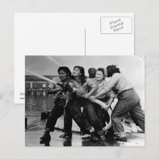 WWII Vrouwen op de Homefront/Oorlog Briefkaart (Voorkant / Achterkant)