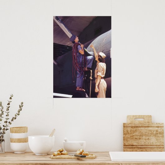 WWII Vrouwenluchtvaartapparatuur Poster (Keuken)