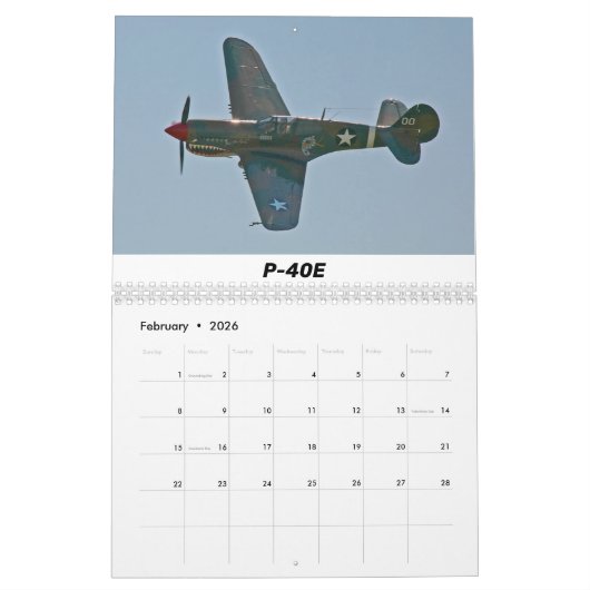 WWII-Warvogelkalender Kalender (Feb 2026)
