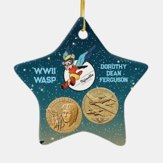 WWII Wasp Pilot Ornament (Achterkant)