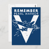 WWII White Herinner je Pearl Harbour Briefkaart (Voorkant / Achterkant)