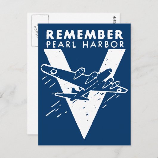 WWII White Herinner je Pearl Harbour Briefkaart (Voorkant / Achterkant)