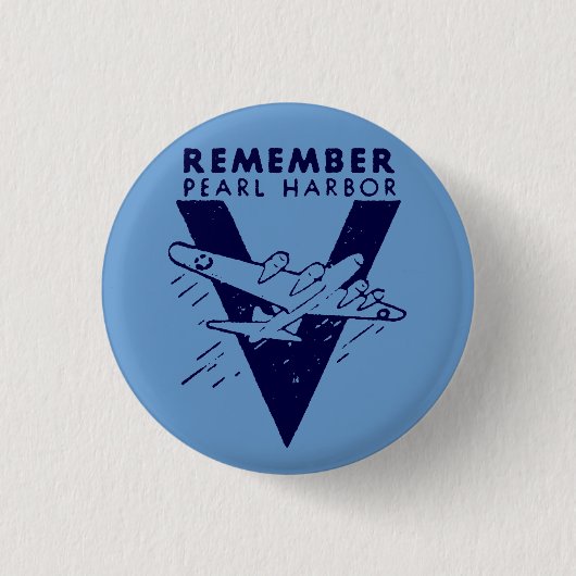 WWII White Onthoud Pearl Harbor Ronde Button 3,2 Cm (Voorkant)