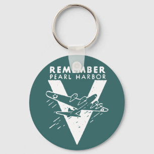 WWII White Onthoud Pearl Harbor Sleutelhanger
