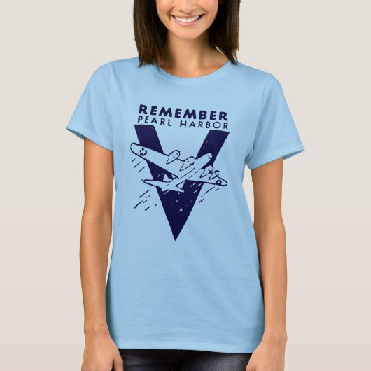 WWII White Onthoud Pearl Harbor T-shirt (Voorkant)