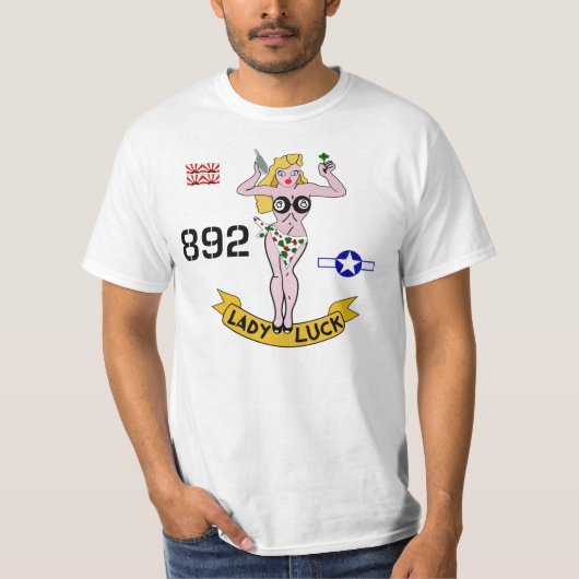 WWII Wing Art (Lady Luck) T-shirt (Voorkant)