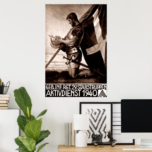 WWII Zwitsers Poster (Thuiskantoor)