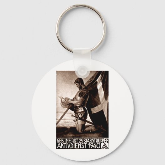 WWII Zwitsers Poster Sleutelhanger (Voorkant)
