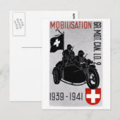 WWII Zwitserse Recon-motor Briefkaart (Voorkant / Achterkant)
