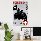WWII Zwitserse Recon-motor Poster (Thuiskantoor)