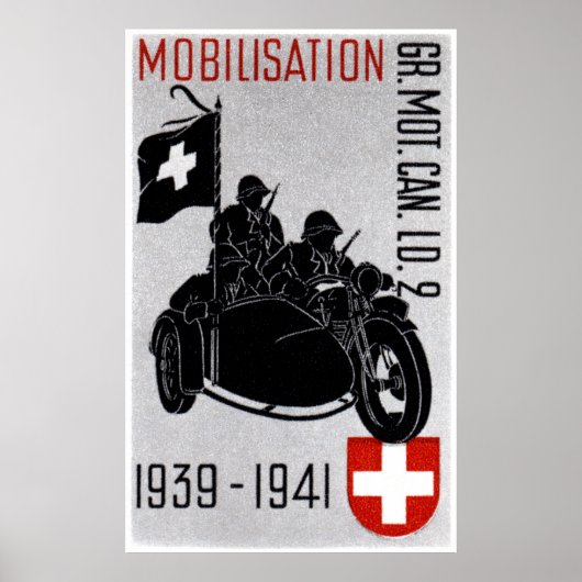 WWII Zwitserse Recon-motor Poster (Voorkant)