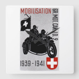 WWII Zwitserse Recon-motor Vierkante Klok