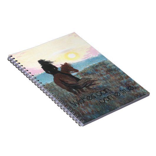 Wwish can come True Girl & Horse Spiral notebook Notitieboek (Rechterzijde)