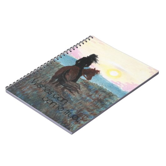 Wwish can come True Girl & Horse Spiral notebook Notitieboek (Linkerzijde)