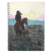 Wwish can come True Girl & Horse Spiral notebook Notitieboek (Voorkant)